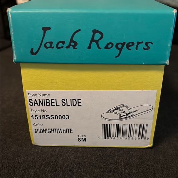 Jack Rogers Blue and White Sandals Elegant Slide Design - Picture 7 of 7